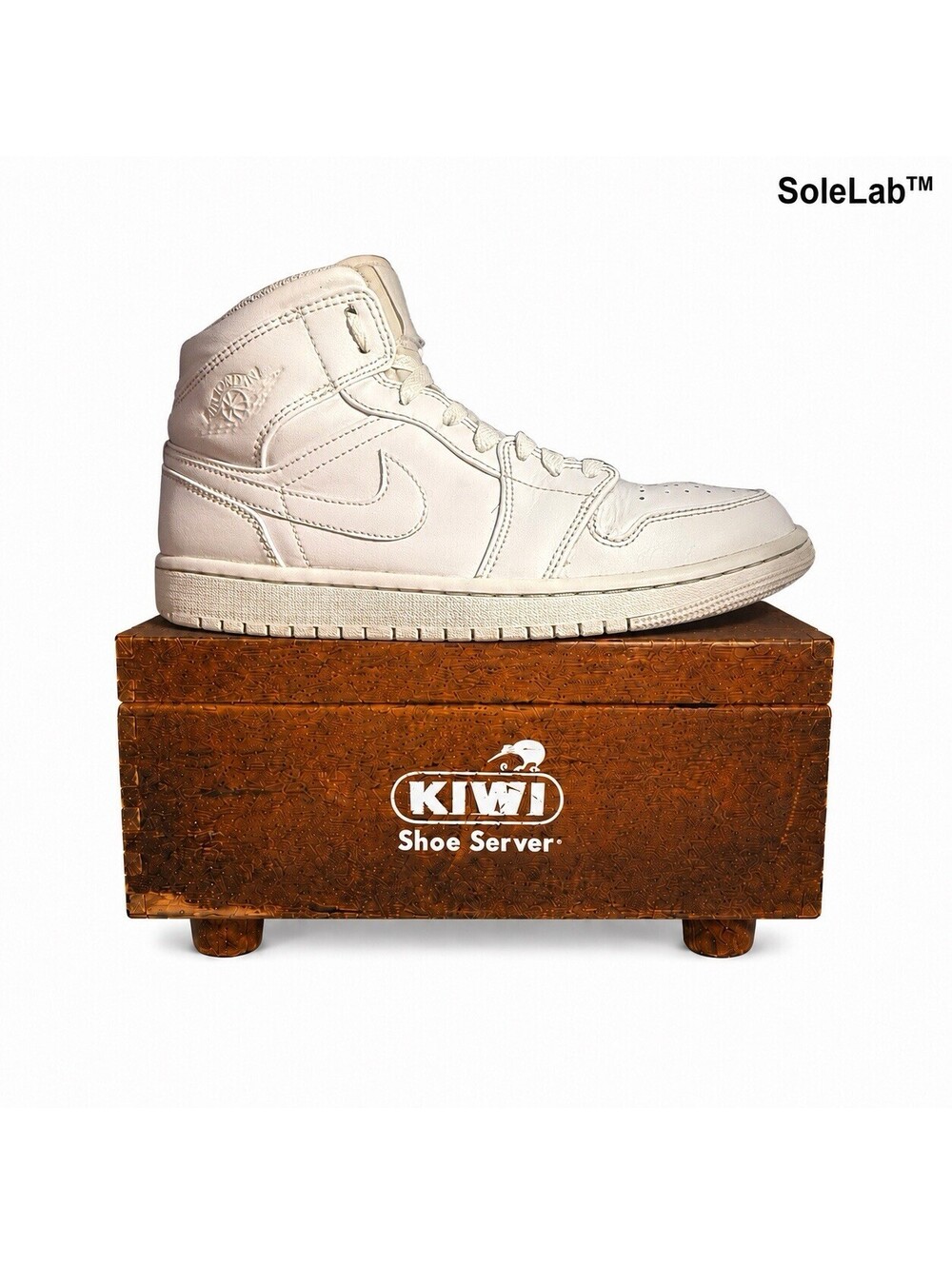 Nike Air Jordan 1 Mid Triple White 554724-136 Men’s Size 8.5 White Leather